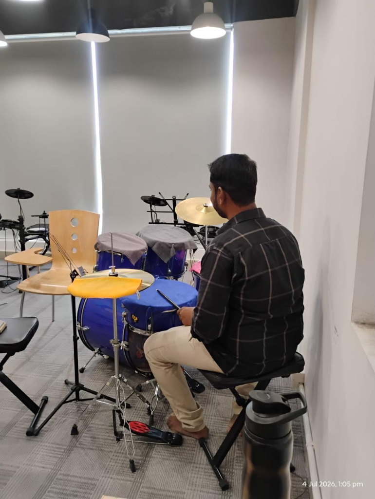 Drum studio at Nizampet Music Academy, Hyderabad